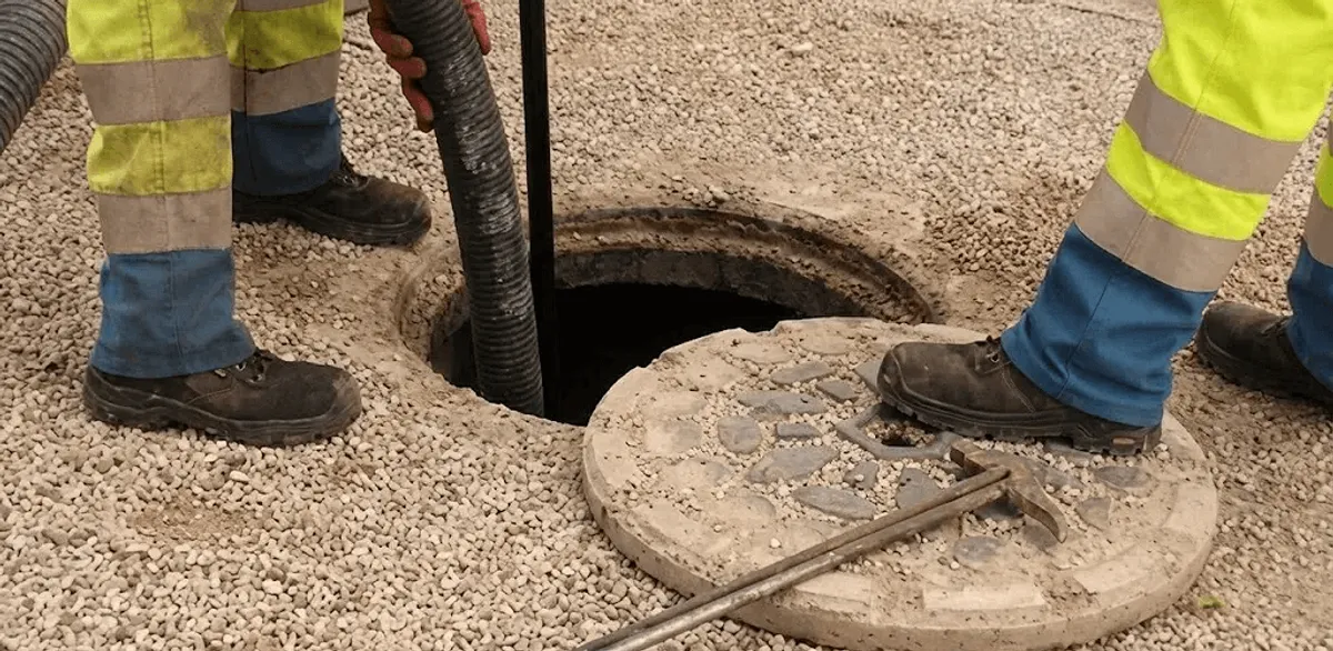 Drain cleaning crew clearing a sewer access point with professional equipment in Reno, NV